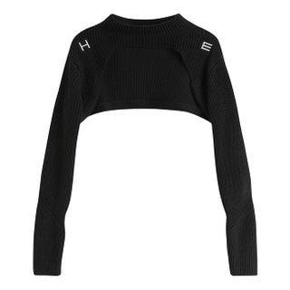 Letter Embroidered Knit Shrug