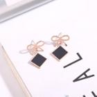 Bow Rhombus Drop Earring Rose Gold - One Size