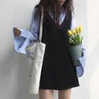 Long-sleeve Blouse / Plain Sleeveless Dress