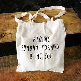 Lettering Tote Bag Lettering - White - One Size