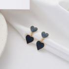 Alloy Heart Dangle Earring 1 Pair - 925 Silver Earrings - Black - One Size