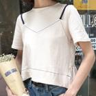Short Sleeve Mock Two-piece T-shirt