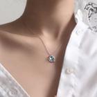 925 Sterling Silver Bead Planet Pendant Necklace