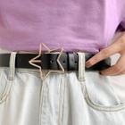Faux Leather Star Buckled Belt