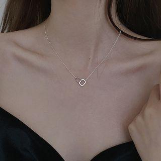 Double Square Sterling Silver Necklace