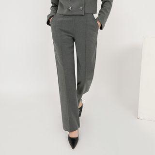 Office Look Zip-side Straight Pants