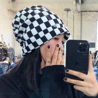 Check Beanie Check - Black & White - One Size