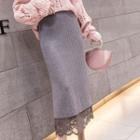 Lace Midi Knit Skirt