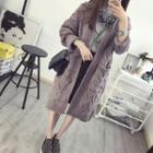 Open Front Cable Knit Long Cardigan