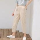 High Rise Cropped Pants Light Khaki - One Size
