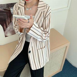 Striped Blazer As Figure - One Size