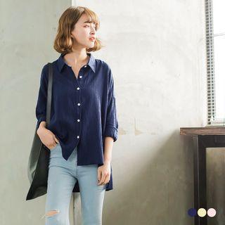 Long Sleeve Dip-back Blouse