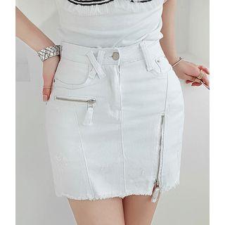 Inset Shorts Zip-trim Mini Skirt