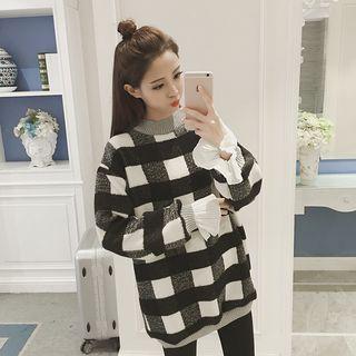 Plaid Long Sweatshirt