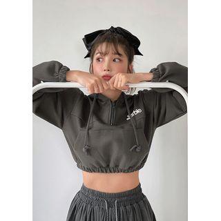 Barbie Diary Setup Crop Kangaroo Hoodie