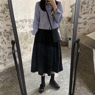Striped Shirt / Plain Culottes