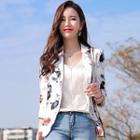 3/4-sleeve Flower Blazer
