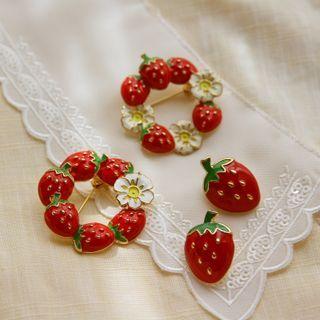 Strawberry Alloy Brooch / Earring