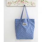 Star-pattern Tote Bag Beige - One Size