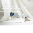 925 Sterling Silver Heart Stud Earring 1 Pair - As Shown In Figure - One Size