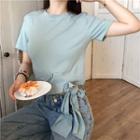Short-sleeve Plain Knot T-shirt