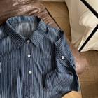 Short-sleeve Striped Shirt Stripes - Dark Blue - One Size