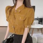 Short-sleeve Cropped Denim Jacket