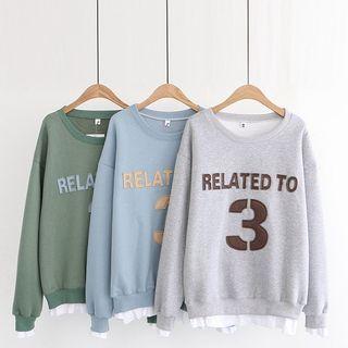 Mock Two-piece Appilque Sweatshirt