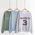 Mock Two-piece Appilque Sweatshirt