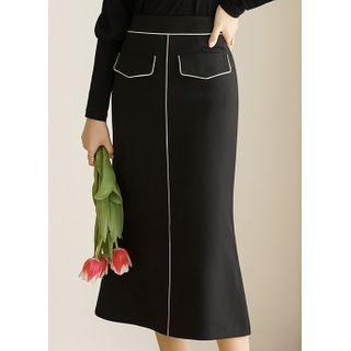 Piped Flap Long Mermaid Skirt
