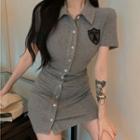Short-sleeve Button Up Shirt Dress
