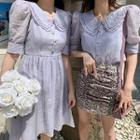 Short-sleeve Blouse / Mini A-line Dress