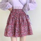 Floral A-line Skirt / Long-sleeve Top
