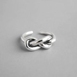 Knot Sterling Silver Open Ring Vintage Silver - One Size