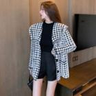 Houndstooth Collared Jacket