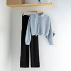 Crop Long-sleeve Polo Shirt / Sweatpants