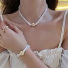 Rhinestone Magnetic Faux Pearl Necklace / Bracelet / Set