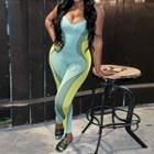 Spaghetti Strap Color Block Jumpsuit