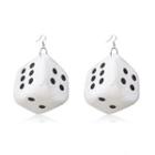 Dice Flannel Dangle Earring 1762 - 1 Pair - Silver - One Size