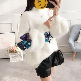 Sequined Furry Sweater