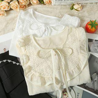 Tie-neckline Ruffled Loose Shirt