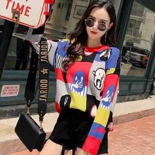 Face Print Sweater