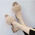 Low-heel Furry Slippers