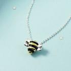 Bee Pendant Alloy Necklace Black - One Size