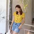 Short-sleeve Button-detail Top