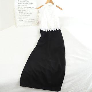 Plain Lace Sleeveless Dress