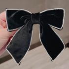 Bow Rhinestone Velvet Hair Clip Ly1996 - Black - One Size