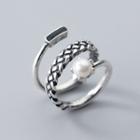Pearl Layered Sterling Silver Open Ring
