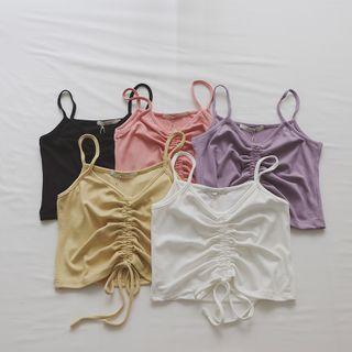 V Collar Lace Up Vest