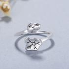 925 Sterling Silver Lotus Open Ring